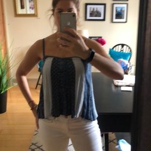 Bohemian blue tank with adjustable straps